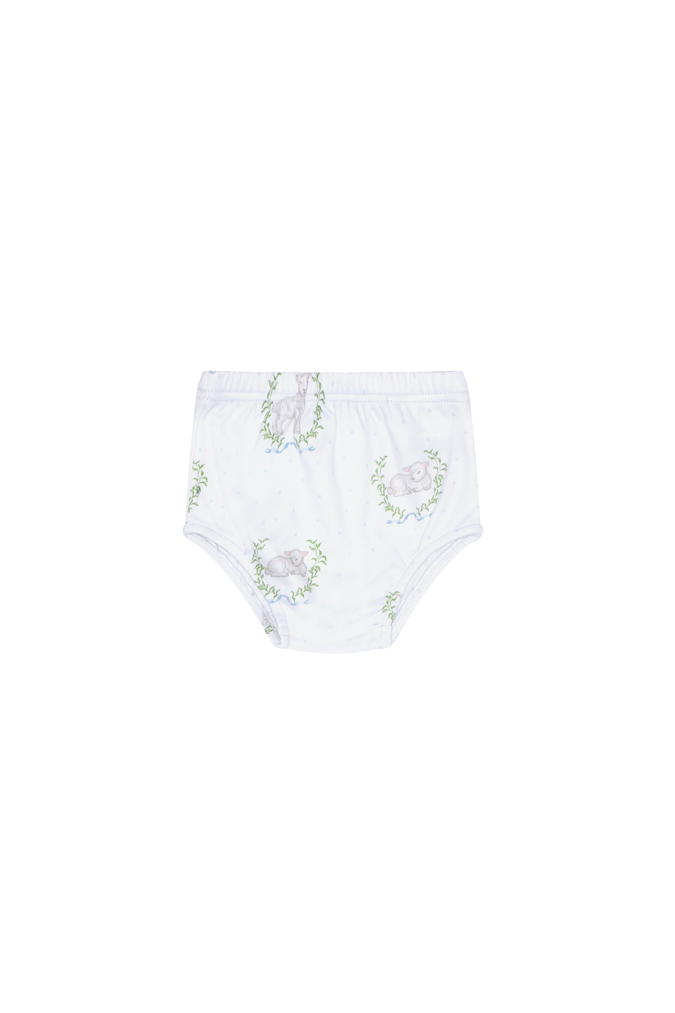 Image of Blue Lamb Print Diaper Cover Set
